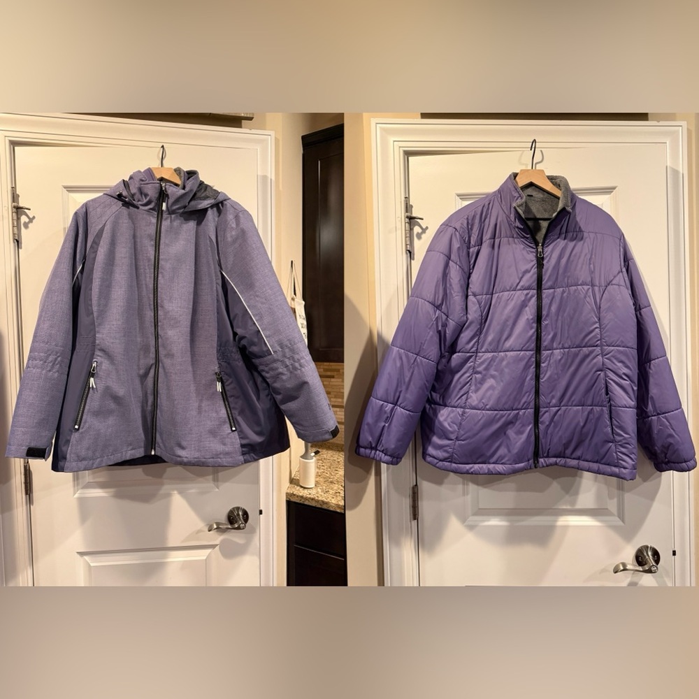 Free Country Purple 2 jackets in one! Ski & Snow Jacket. waterproof outer.